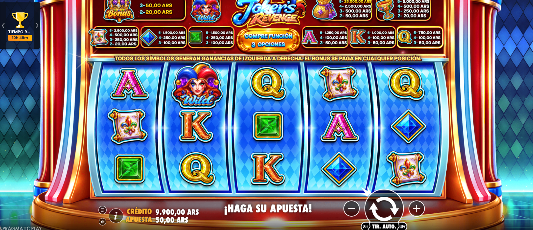 Juego en curso dentro de la plataforma